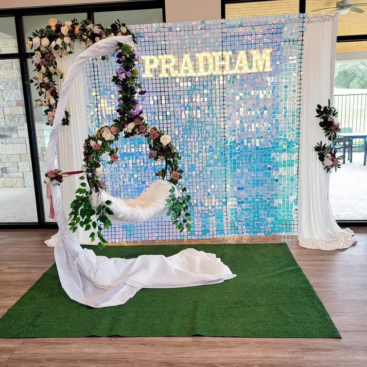 Fashion and Fascinating 8Ft*8Ft Clear SelfLocking Based Shimmer Wall